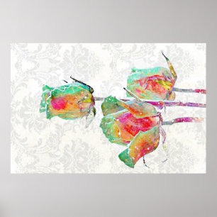 Affiche cosmique de roses