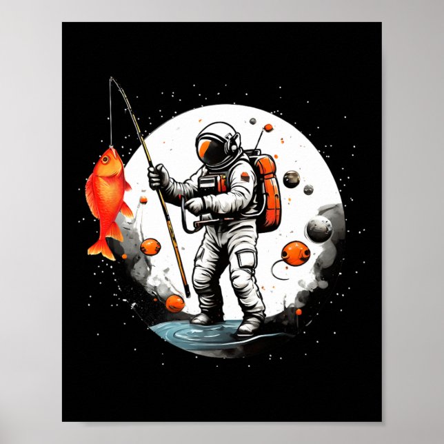 Affiche Cosmonaute d'exploration spatiale Pêcheur spatial  (Devant)