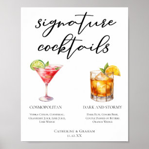 Affiche Cosmopolite Dark Stormy Signature Cocktails Menu