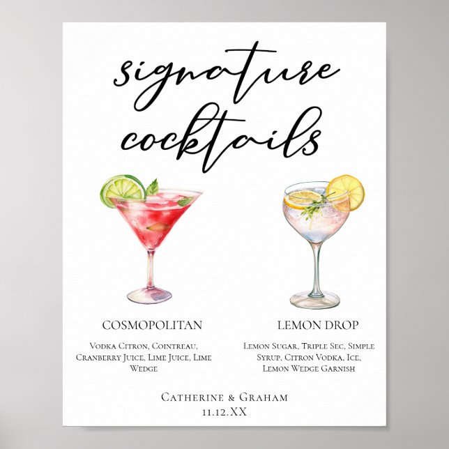 Affiche Cosmopolite Lemon Drop Signature Cocktails Menu (Devant)
