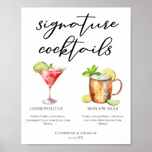 Affiche Cosmopolite Moscow Mule Signature Cocktails Menu