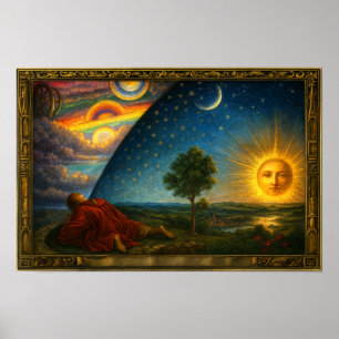 Affiche Cosmos Céleste Dérivé de la Gravure de Flammarion
