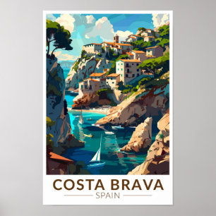 Affiche Costa Brava Espagne Catalogne Voyage Art Vintage