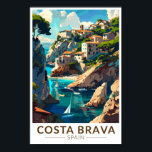 Affiche Costa Brava Espagne Catalogne Voyage Art Vintage<br><div class="desc">Costa Brava retro design de voyage vectoriel. La Costa Brava est une région côtière de Catalogne,  dans le nord-est de l'Espagne.</div>