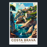 Affiche Costa Brava Espagne Catalogne Voyage Art Vintage<br><div class="desc">Costa Brava retro design de voyage vectoriel. La Costa Brava est une région côtière de Catalogne,  dans le nord-est de l'Espagne.</div>