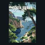Affiche Costa Brava Espagne Voyage Art Vintage<br><div class="desc">Costa Brava retro design de voyage vectoriel. La Costa Brava est une région côtière de Catalogne,  dans le nord-est de l'Espagne.</div>