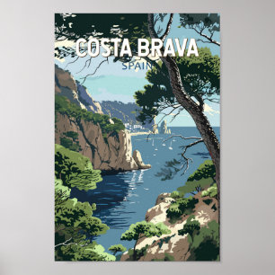 Affiche Costa Brava Espagne Voyage Art Vintage