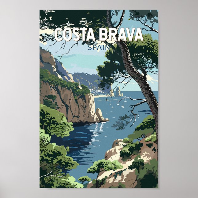 Affiche Costa Brava Espagne Voyage Art Vintage (Devant)