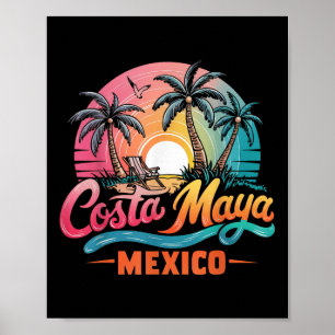 Affiche Costa Maya Mexico Tropical Sunset Beach Souvenir V