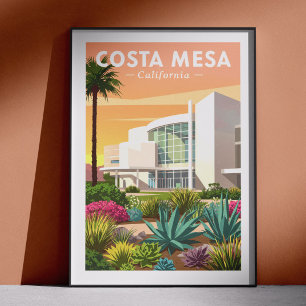 Affiche Costa Mesa Californie vintage