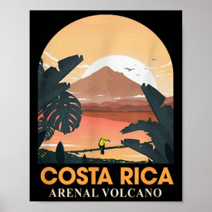 Affiche Costa Rica Arenal Volcano Voyage Plage été Vaca
