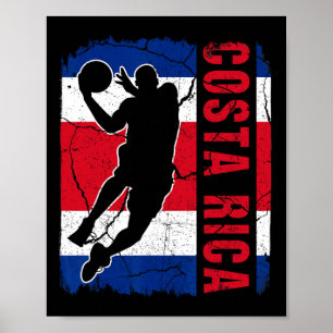 Affiche Costa Rica Bysketbyll joueur Costa Rica Drapeau By