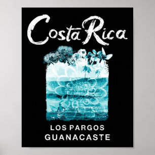 Affiche Costa Rica Los Pargos Surf vintage