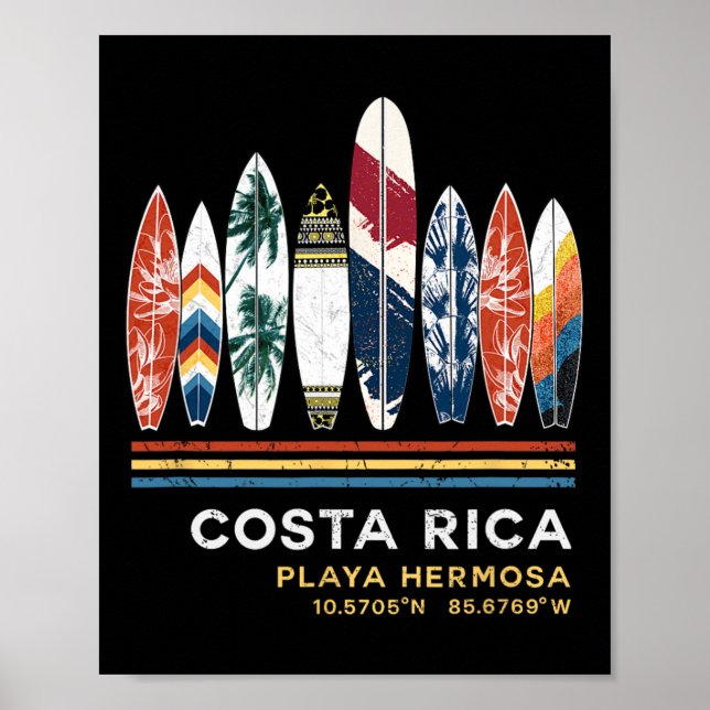 Affiche Costa Rica Playa Hermosa Surf  (Devant)