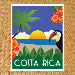 Affiche Costa Rica style voyage vintage