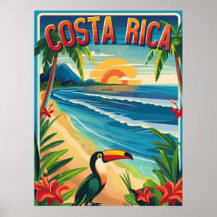 Affiche Costa Rica voyage vintage