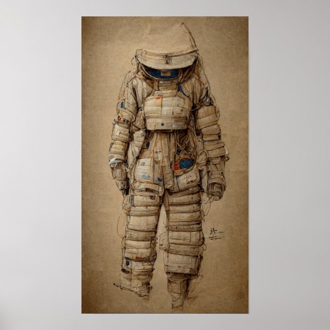Affiche Costume astronaute, sketche style Léonard de Vinci (Devant)