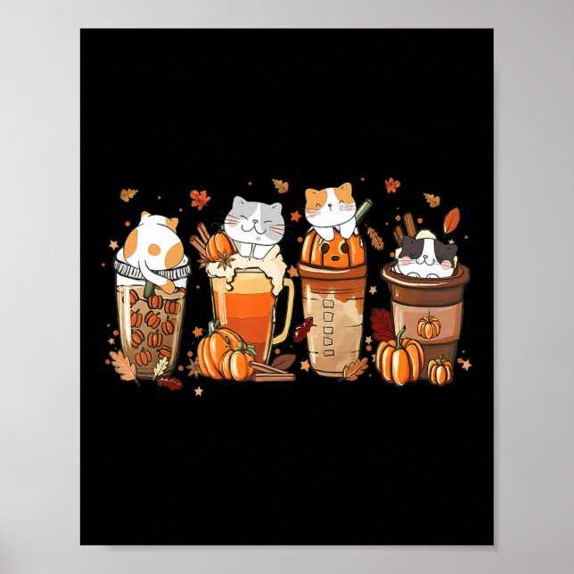 Affiche Costume citrouille En Latte Épice Pour Chats Lover (Devant)
