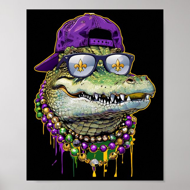 Affiche Costume d'alligator Mardigator Mardi Gras Hommes F (Devant)