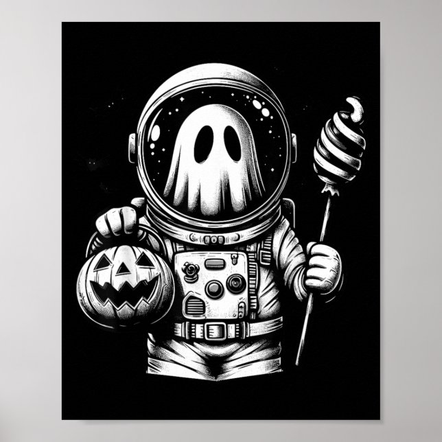 Affiche Costume d'astronaute pour Halloween Fantôme Animal (Devant)
