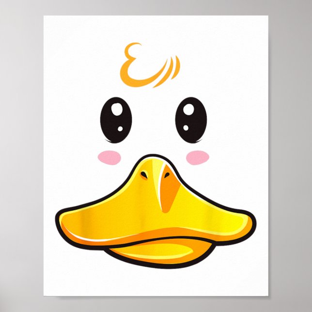 Affiche Costume de canard en caoutchouc mou Ducky Visage H (Devant)