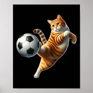 Affiche Costume de chat jouant au football pour propriétai