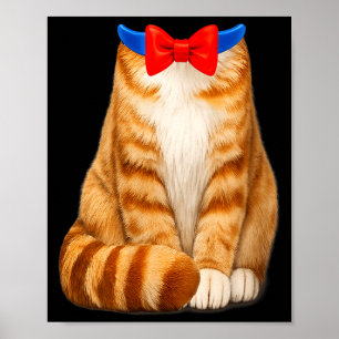 Affiche Costume de chat orange pour femme avec nœud papill