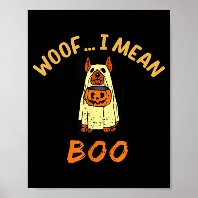 Affiche Costume de chien fantôme pour chien Halloween (Devant)