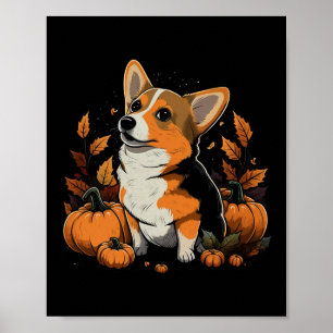 Affiche Costume De Corgi Gallois citrouille Sur Corgi Gall