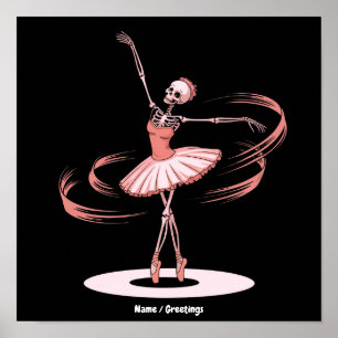 Affiche Costume de danse de ballet de ballerine squelette