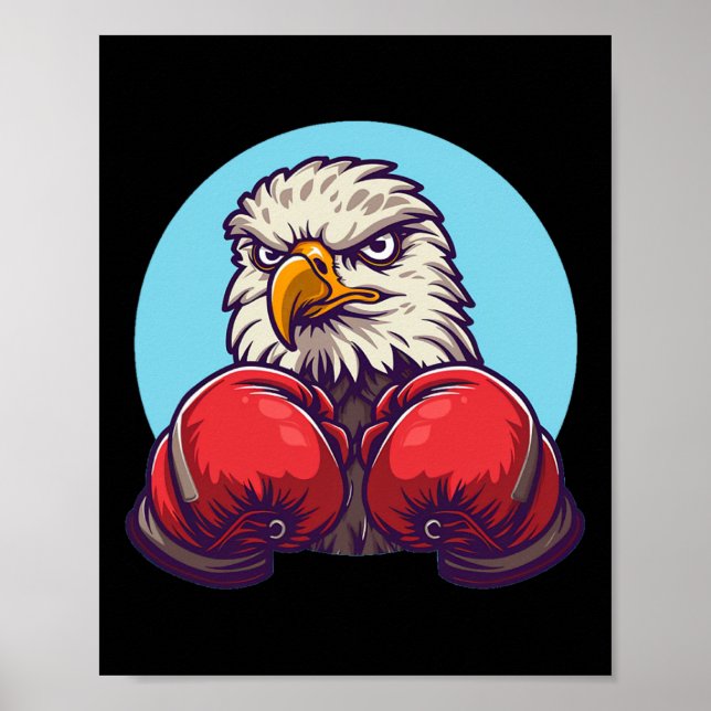 Affiche Costume de Eagle de boxe incroyable avec des gants (Devant)