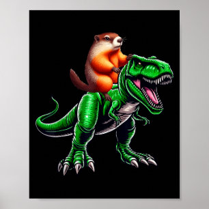 Affiche Costume de famille enfant T-rex à cheval sur une m