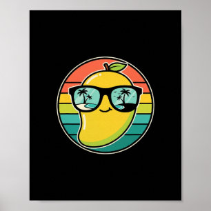 Affiche Costume de fruit de mangue rétro cool Lunettes de 