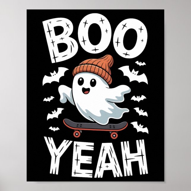 Affiche Costume de garçon K Halloween Fantôme Skateboard B (Devant)