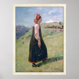 Affiche Costume de gens de Hallingdal de Norvégien de