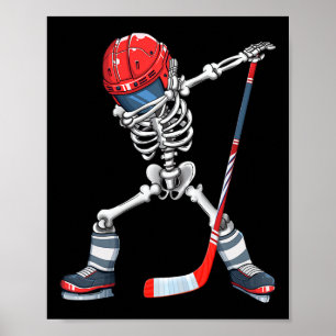 Affiche Costume de Halloween de hockey squelette Dabbing p