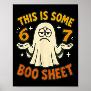Affiche Costume de Halloween mème 67 6 7 Drôle de feuille