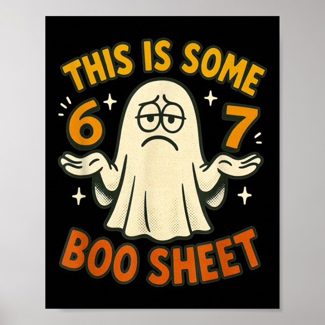 Affiche Costume de Halloween mème 67 6 7 Drôle de feuille  (Devant)