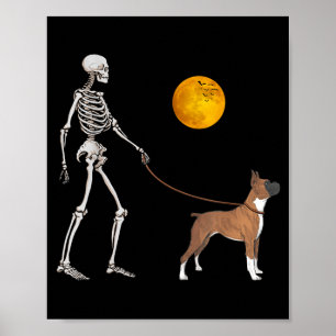Affiche Costume de Halloween pour chien Boxer squelette
