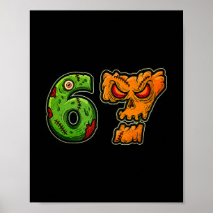 Affiche Costume de Halloween Six Sept Citrouille Zombie Mè