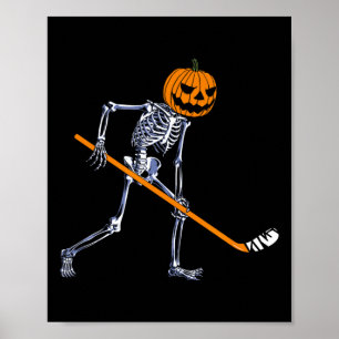 Affiche Costume de hockey sur glace squelette citrouille H
