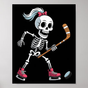 Affiche Costume de hockey sur glace squelette Halloween dr