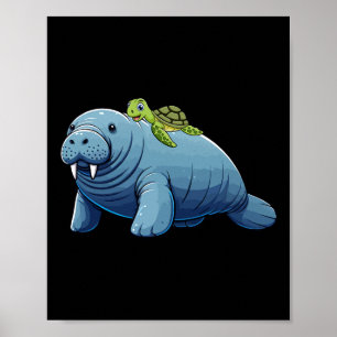Affiche Costume de lamantin à cheval sur une tortue Enfant