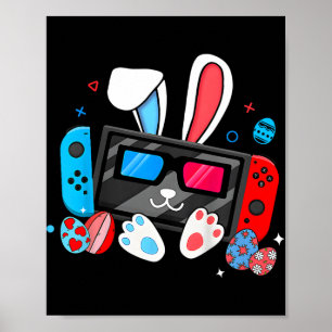 Affiche Costume de lapin d'œufs de jeu vidéo pour garçons