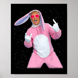 Affiche Costume de Lapin Rose Trump