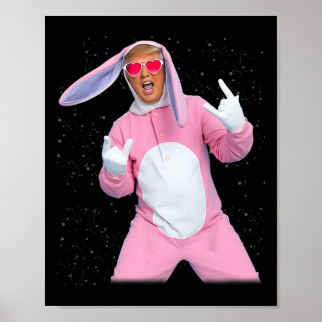 Affiche Costume de Lapin Rose Trump (Devant)