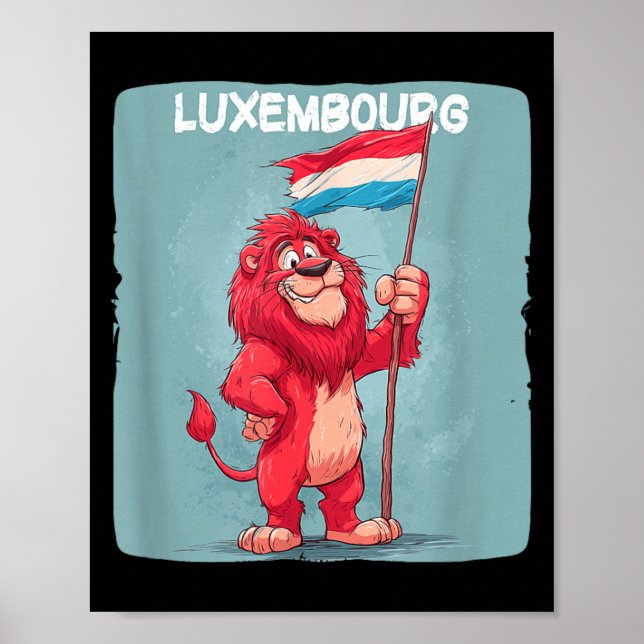 Affiche Costume de lion drapeau luxembourgeois cool pour g (Devant)