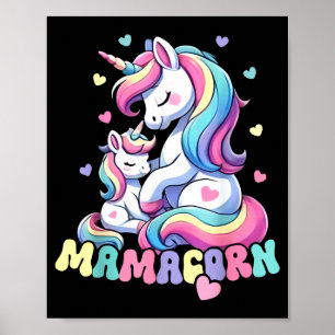 Affiche Costume de mamacorn drôle licorne de la fête des m