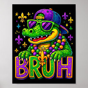 Affiche Costume de Mardi Gras drôle Mardigator Alligator B
