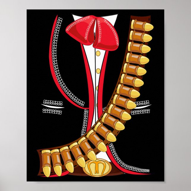 Affiche Costume de Mariachi Charro Mexicain Cinco De Mayo  (Devant)
